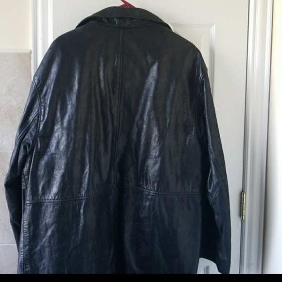 Wilson mens leather trench coat - Picture 2 of 2